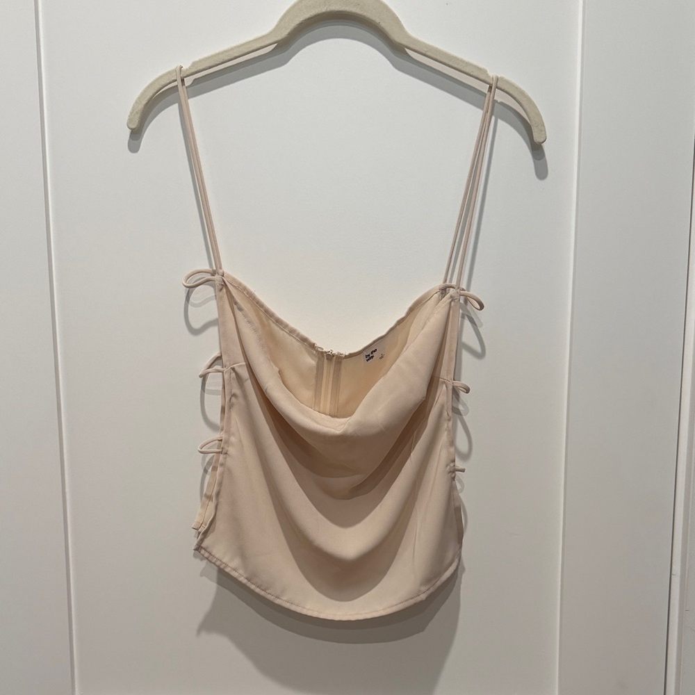 by the way. Elegant Cream Satin Top